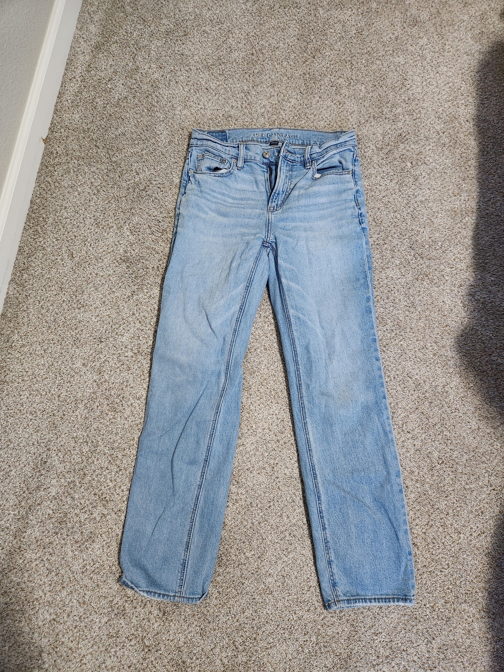 American Eagle Light Blue Women's Straight-Leg Jeans